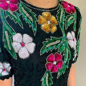 Beautiful vintage beaded and sequenced night dress